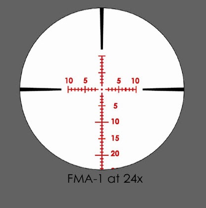 March 3-24x42 FFP 30mm (FMA-1) illuminated Reticle # D24V42FIMA Прицельная сетка