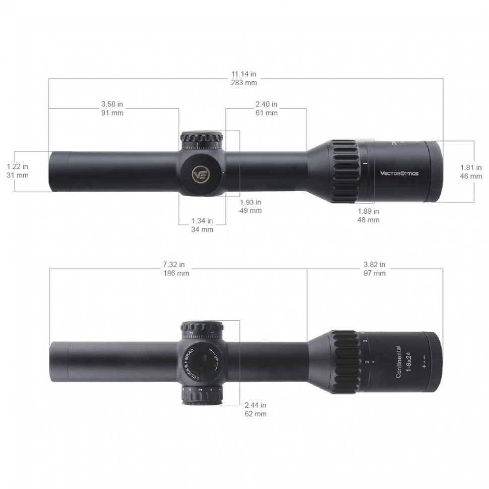 Оптический прицел Vector Optics Continental 1-6x24 (30 мм) LPVO TACTICAL SFP, марка VEC-T6M BDC (SCOC-23T)